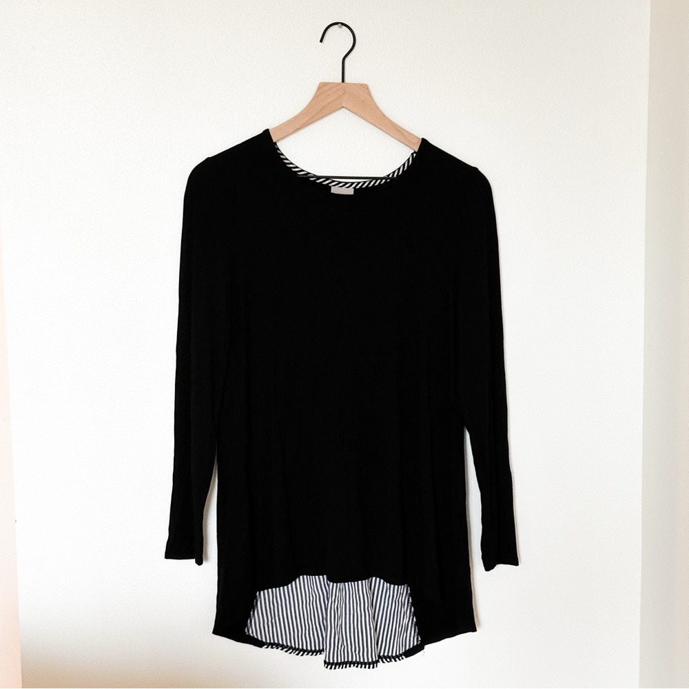 Chicos Black Long Sleeve Women's Top Size Small